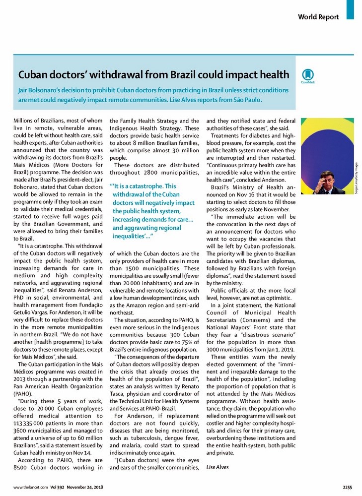 Como fica a saúde no Brasil sem os médicos cubanos